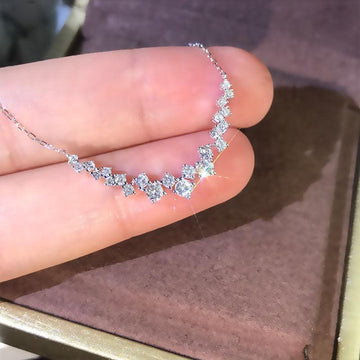 Modern Elegant Women's Necklace with Dazzling High Quality AAA+ Cubic Zirconia Diamonds - The Jewellery Supermarket